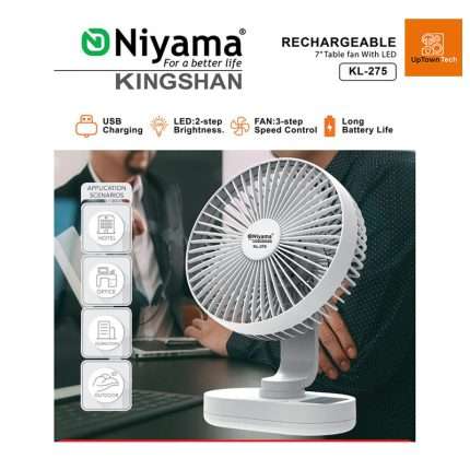Niyama KL-275 Rechargeable Table Fan