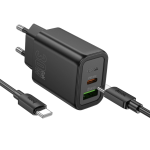 Hoco N63 PD QC3.0 30W Dual Port Fast Charging Wall Charger with 1m Type C to Type C Cable